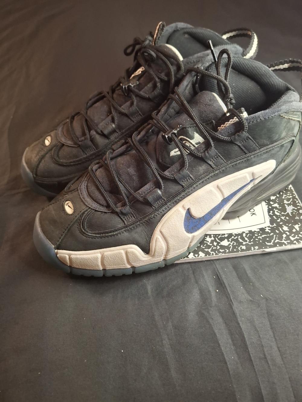 Nike Penny 1 Men’s Black  Suede Athletic Shoes with Blue Swoosh